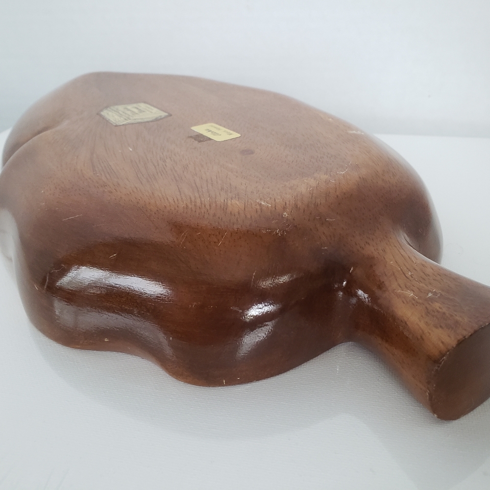 monkey pod wood taro leaf serving dish from Hawaii - Picture 12 of 12